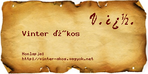 Vinter Ákos névjegykártya